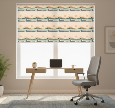 Office roller blind abstract sunset mountains - TenStickers