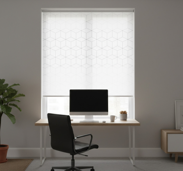Office roller blind geometric cubes design - TenStickers