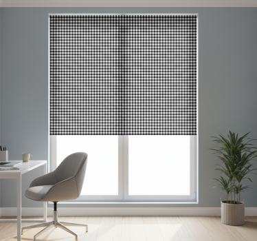 Office roller blind in black and white gingham - TenStickers