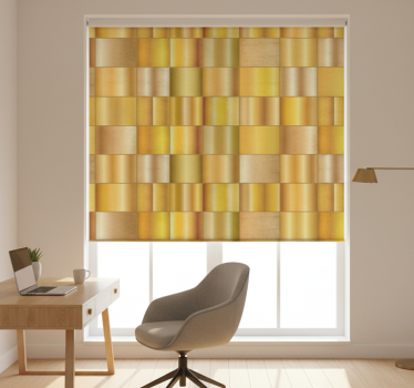 Office roller blind in gold yellow blocks - TenStickers