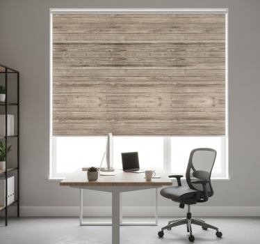 Office roller blind in gray rustic wood design - TenStickers