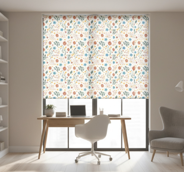 Office roller blind with assorted flowers and plants - TenStickers