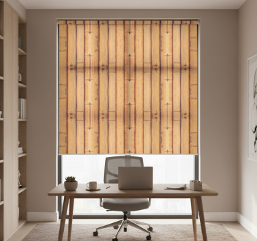 Office roller blind with bamboo wood texture effect - TenStickers