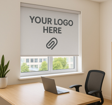 Office roller blind with custom logo - TenStickers