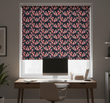 Office roller blind with delicate pink blossoms - TenStickers