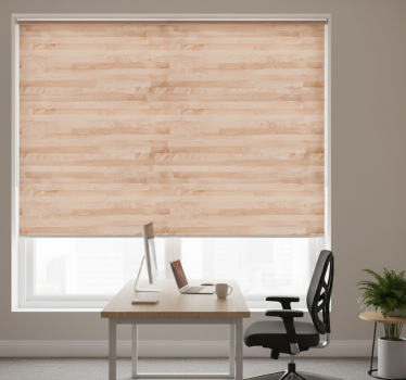 Office roller blind with elegant brown wood finish - TenStickers