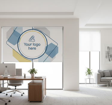Office roller blind with personalized logo design - TenStickers