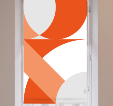 Orange white color block Living room roller blind - TenStickers