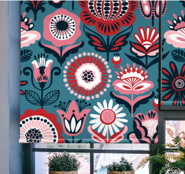 Ornamental pattern Flower roller blind - TenStickers
