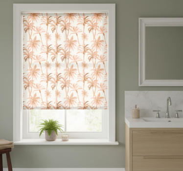 Palm silhouettes bathroom roller blind - TenStickers
