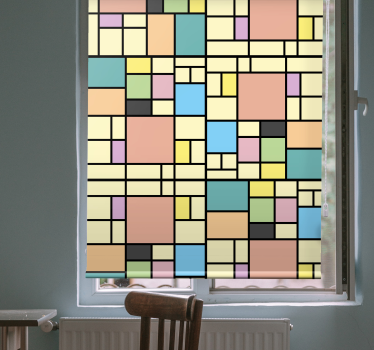 Patchwork color blocks Living room roller blind - TenStickers