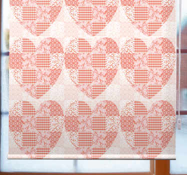PATCHWORK HEART PATTERN romantic roller blind - TenStickers