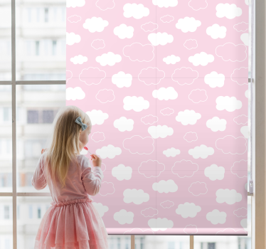 Pink and white solid color Cloud roller blind - TenStickers