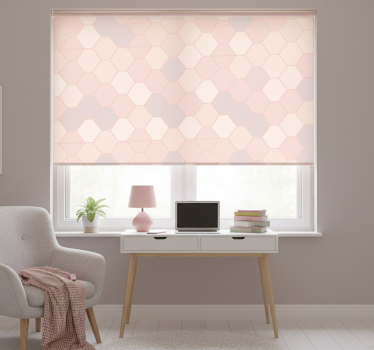 Pink roller blind modern abstract pink shapes - TenStickers