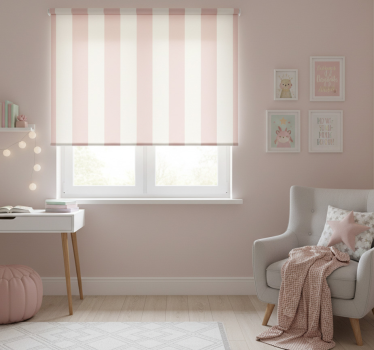 Pink roller blind soft blush stripe - TenStickers