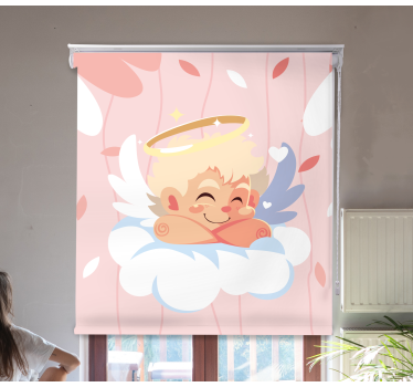 Pink sleeping angel on cloud Blind art - TenStickers