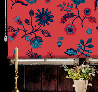Polish pattern Flower roller blind - TenStickers