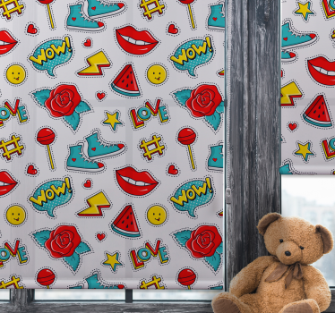 Pop Culture Patterns fun roller blind - TenStickers