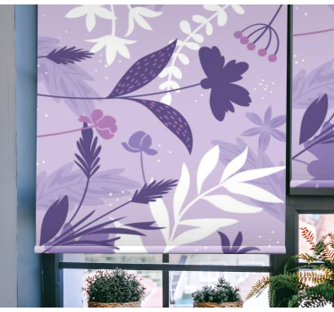 Purple flower pattern Flower roller blind - TenStickers