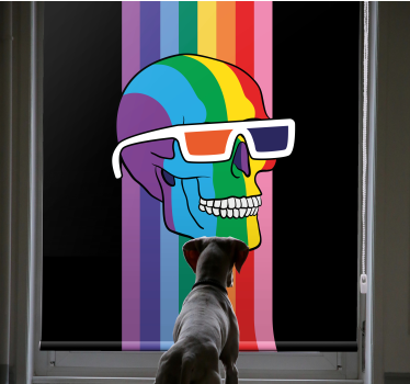 Rainbow Skull Shades geek roller blind - TenStickers