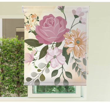 Realistic Flowers and plant roller blind - TenStickers