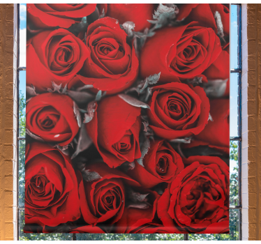 Red roses romantic Flower roller blind - TenStickers
