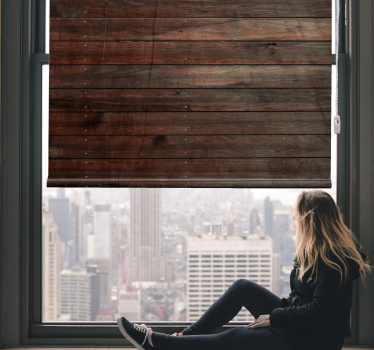 Rustic roller blind with rustic wooden panels - TenStickers