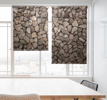 Rustic style 3D stones roller blind - TenStickers
