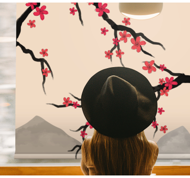 Sakura Branches teenage bedroom roller blind - TenStickers