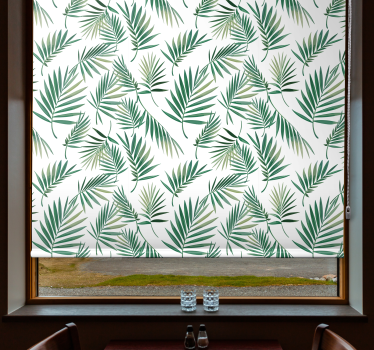 Scandinavian design green leaf Nordic roller blind - TenStickers