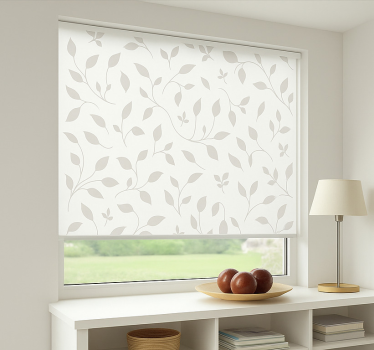 Scandinavian roller blind with soothing leaf design - TenStickers