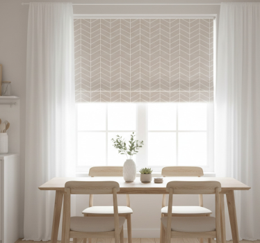 Scandinavian style beige and white kitchen roller blind - TenStickers