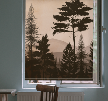 Scandinavian style warm colored forest  Tree roller blind - TenStickers