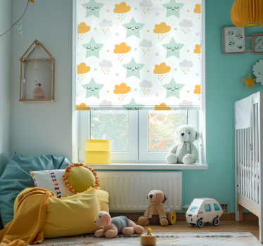 Sleepy Clouds Pattern nursery roller blind - TenStickers