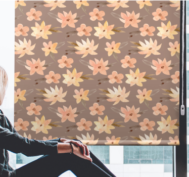 Soft Floral Pattern flowers and plants roller blind - TenStickers