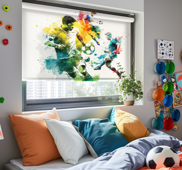 Sport in action soccer window blind - TenStickers
