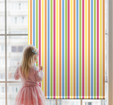 Striped color palette modern roller blind - TenStickers