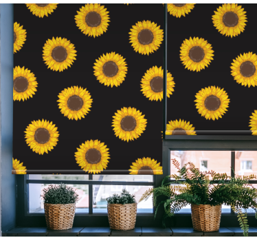 Sunflower pattern Flower roller blind - TenStickers