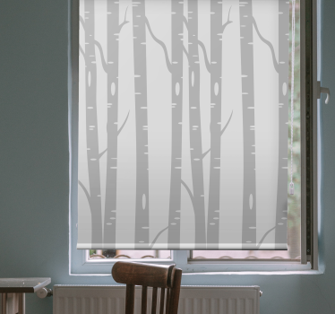 Tall birches forest scandinavian Tree roller blind - TenStickers