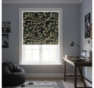 Teenage bedroom roller blind in camo design - TenStickers