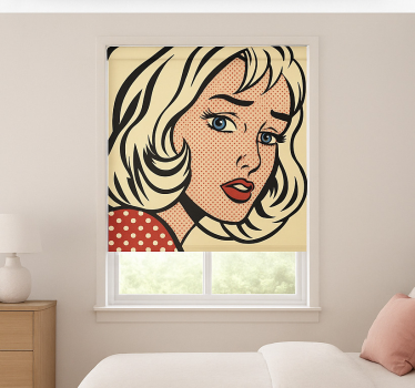 Teenage bedroom roller blind pop art girl design - TenStickers