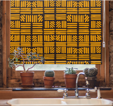 Texture and pattern roller blind geometric yellow design - TenStickers