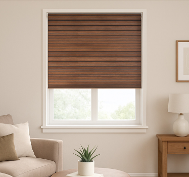 Texture and pattern roller blind parallel walnut slats - TenStickers