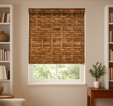 Texture and pattern roller blind rustic dark willow weave - TenStickers