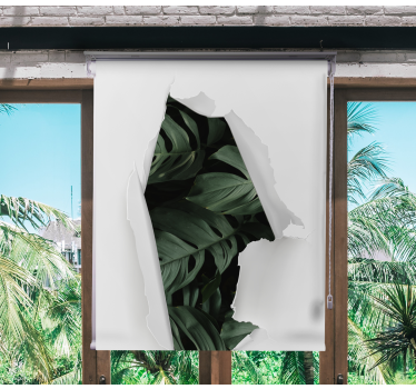 Torn Greenery View flowers and plants roller blind - TenStickers