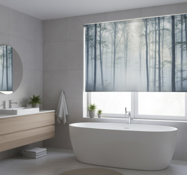 Tree roller blind atmospheric mist mural - TenStickers