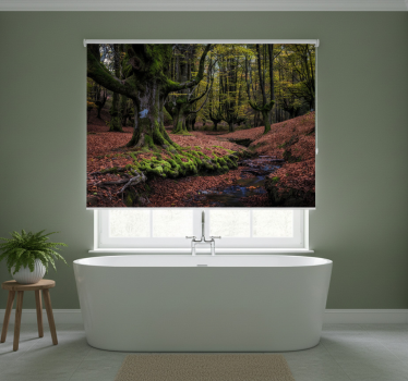 Tree roller blind enchanted autumn forest - TenStickers