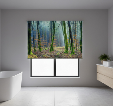 Tree roller blind foggy forest japandi - TenStickers