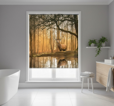 Tree roller blind golden stag lake - TenStickers