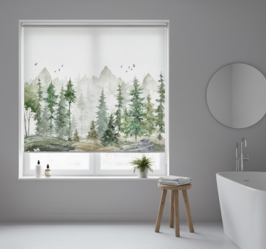 Tree roller blind in nordic pine minimal style - TenStickers